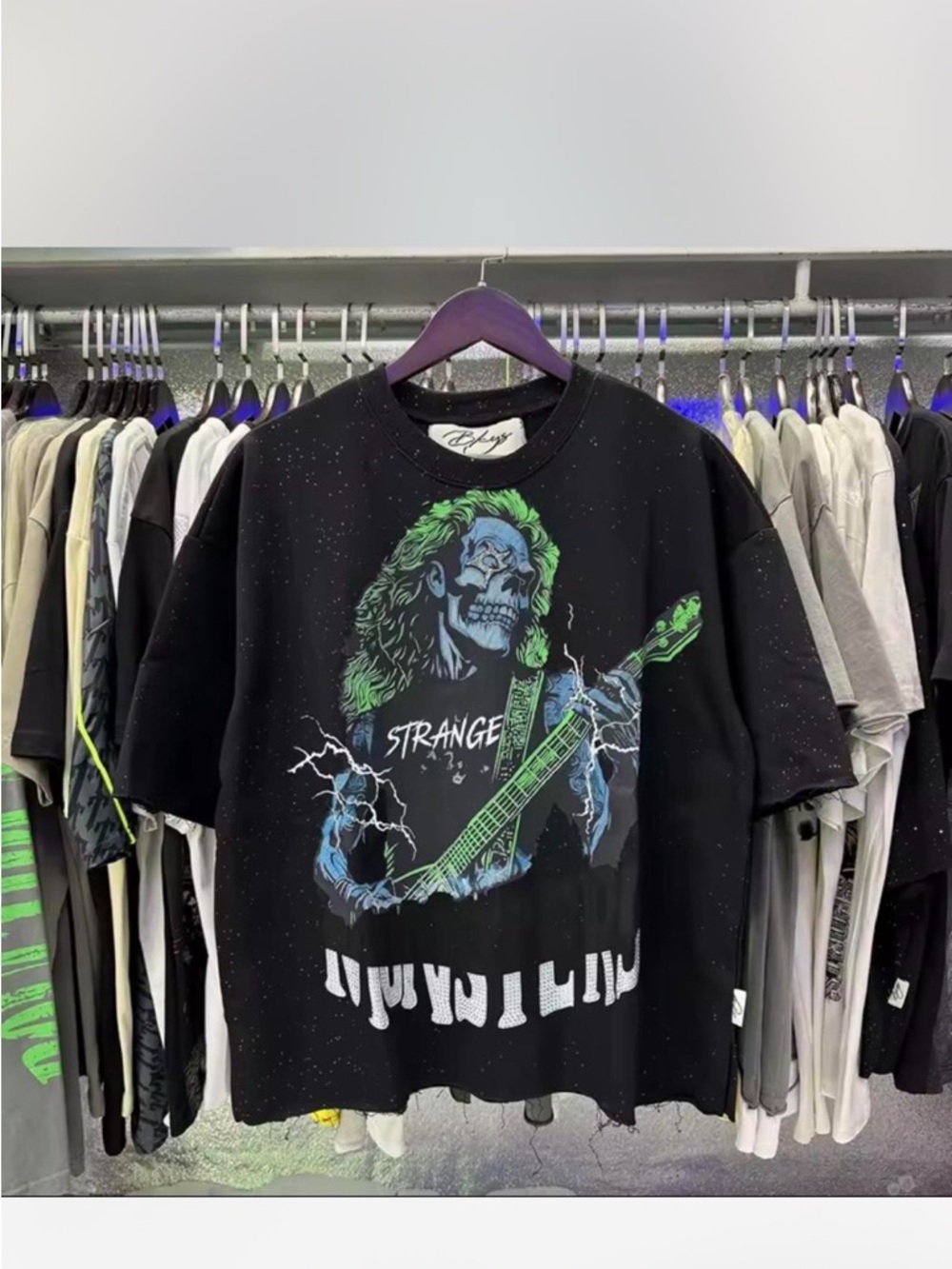 Bkys cropped Skull Guitar t-shirt